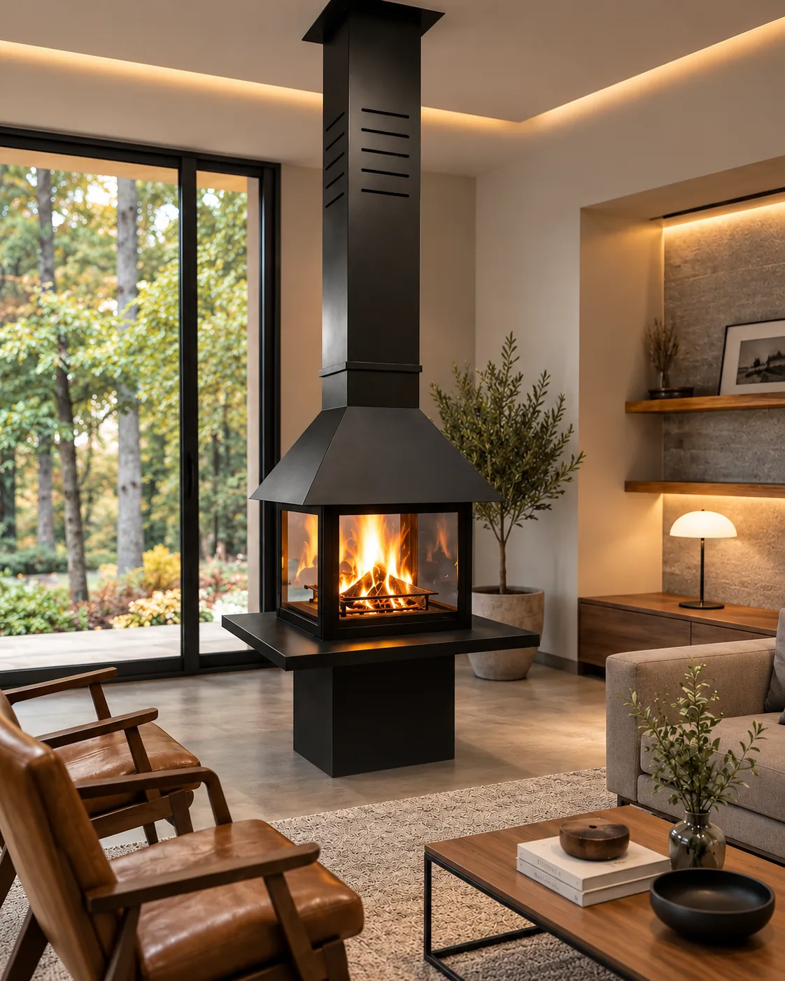 Steel Fire Kare Steel Fire şömine haznesi
