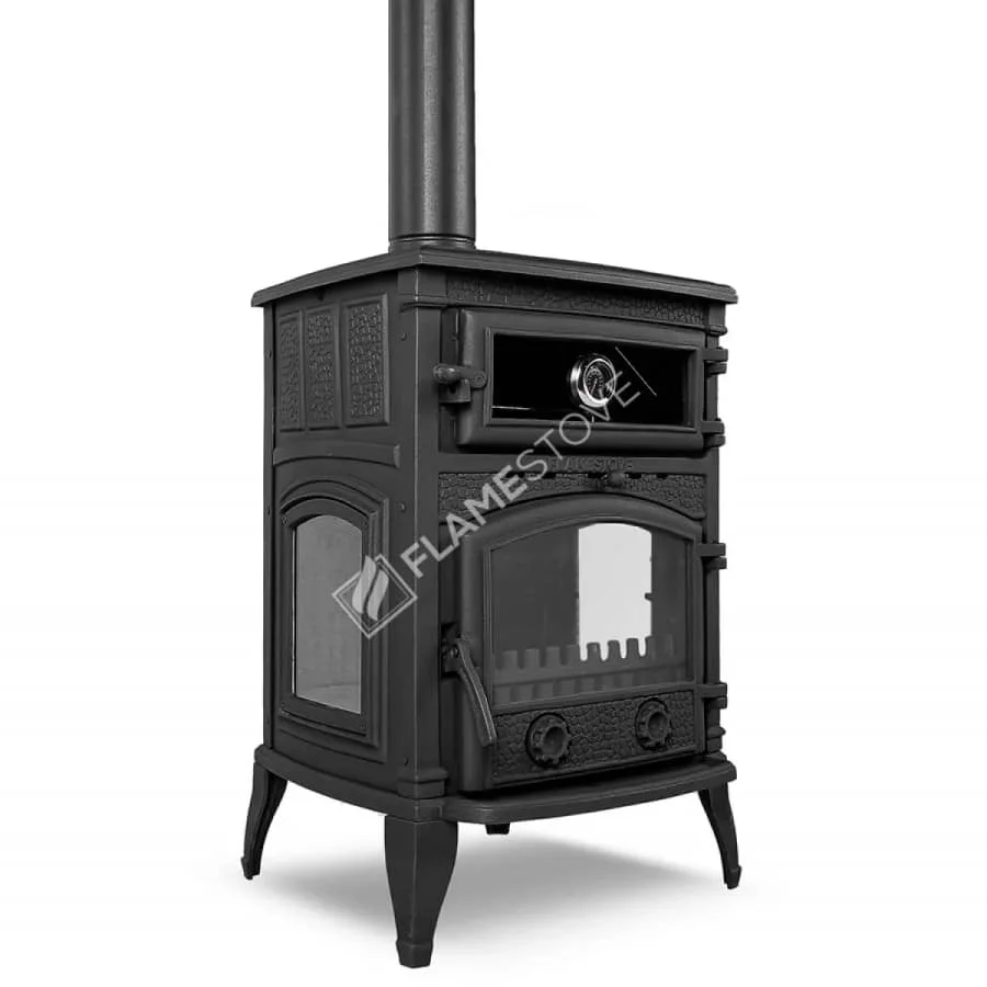 Flame Stove FS-011 Sirius Maxi Style Fırınlı Odun Hazneli Döküm Soba ürün görseli 1