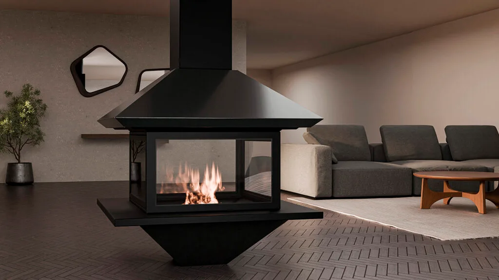 Steel Fire Gaia Central Steel Fire şömine haznesi